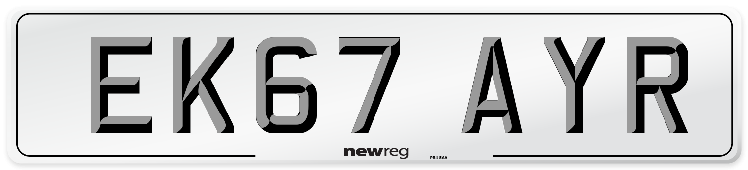 EK67 AYR Number Plate from New Reg